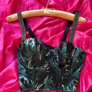 Victoria’s Secret bustier palm leaf with rhinestones